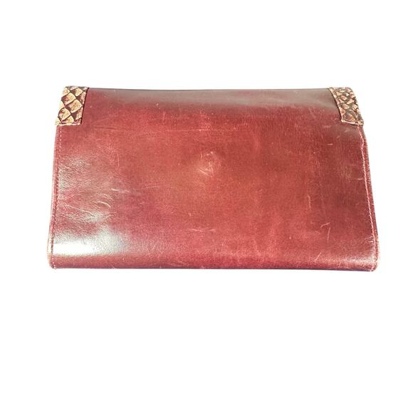 Handcrafted Women's Lambskin Leather Wallet Clutch Brown Vintage Elegance - Picture 3 of 13